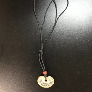 16-28" Long Brown Cord Necklace with Ceramic Focal Bead